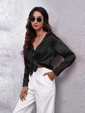 Button Up Collared Neck Long Sleeve Shirt - Trendsi - Flyclothing LLC