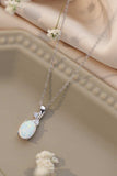 Opal Oval Pendant Chain Necklace - Trendsi - Flyclothing LLC