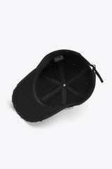 VIBRA Graphic Distressed Adjustable Baseball Cap - Trendsi - Flyclothing LLC