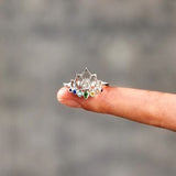 925 Sterling Silver Inlaid Zircon Lotus Shape Ring - Trendsi