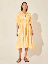 Floral Tie Neck Lantern Sleeve Dress - Trendsi - Flyclothing LLC