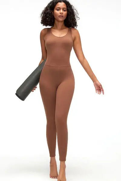 Crisscross Wide Strap Active Jumpsuit - Trendsi - Flyclothing LLC