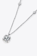 2 Carat Moissanite 4-Prong 925 Sterling Silver Necklace - Trendsi - Flyclothing LLC