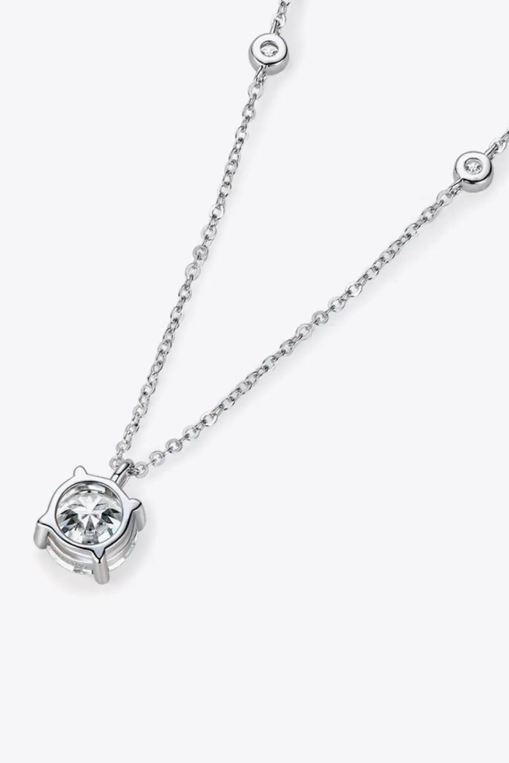 2 Carat Moissanite 4-Prong 925 Sterling Silver Necklace - Trendsi - Flyclothing LLC