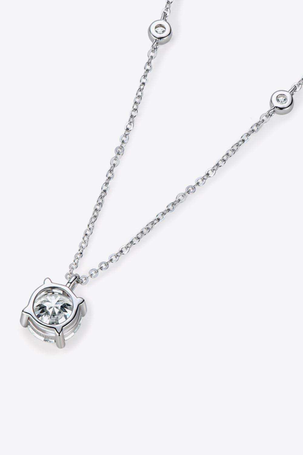 2 Carat Moissanite 4-Prong 925 Sterling Silver Necklace - Trendsi - Flyclothing LLC