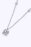 2 Carat Moissanite 4-Prong 925 Sterling Silver Necklace - Trendsi - Flyclothing LLC