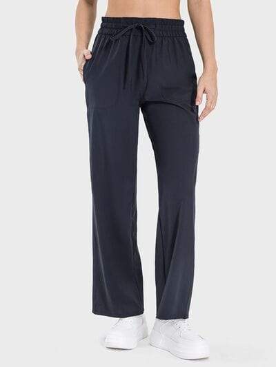 Drawstring Pocketed Active Pants - Trendsi - Flyclothing LLC