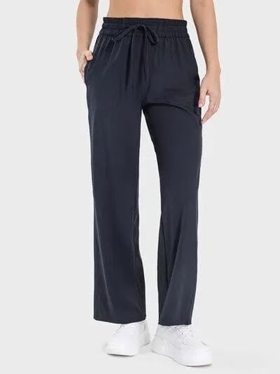 Drawstring Pocketed Active Pants - Trendsi
