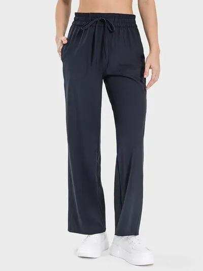 Drawstring Pocketed Active Pants - Trendsi - Flyclothing LLC