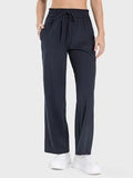Drawstring Pocketed Active Pants - Trendsi
