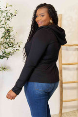 Culture Code Full Size Exposed Seam Long Sleeve Hoodie - Trendsi - Flyclothing LLC