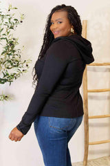 Culture Code Full Size Exposed Seam Long Sleeve Hoodie - Trendsi