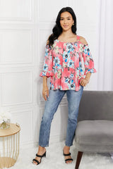 Sew In Love Full Size Fresh Take Floral Cold-Shoulder Top - Trendsi - Flyclothing LLC