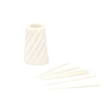 Hand-caved Cocktail Picks & Jar in Natural Bone - Jedando - Flyclothing LLC