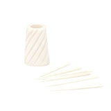 Hand-caved Cocktail Picks & Jar in Natural Bone - Jedando