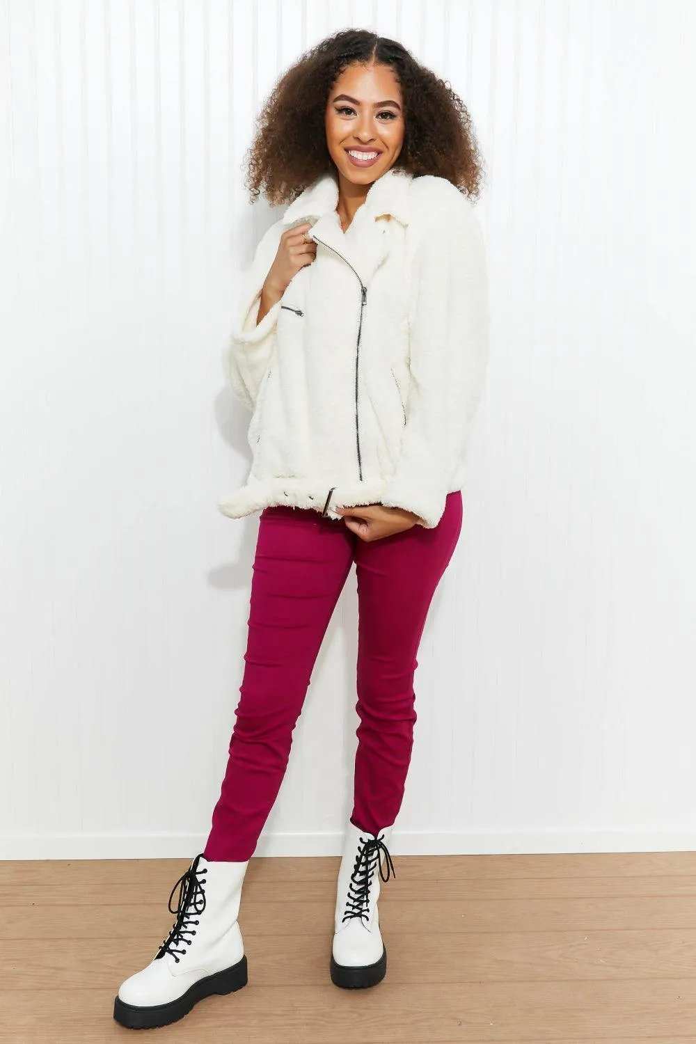 Davi & Dani Come a Little Closer Full Size Faux Fur Jacket - Trendsi - Flyclothing LLC