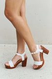 DDK Time After Time Wooden Platform Strap Heels - Trendsi - Flyclothing LLC