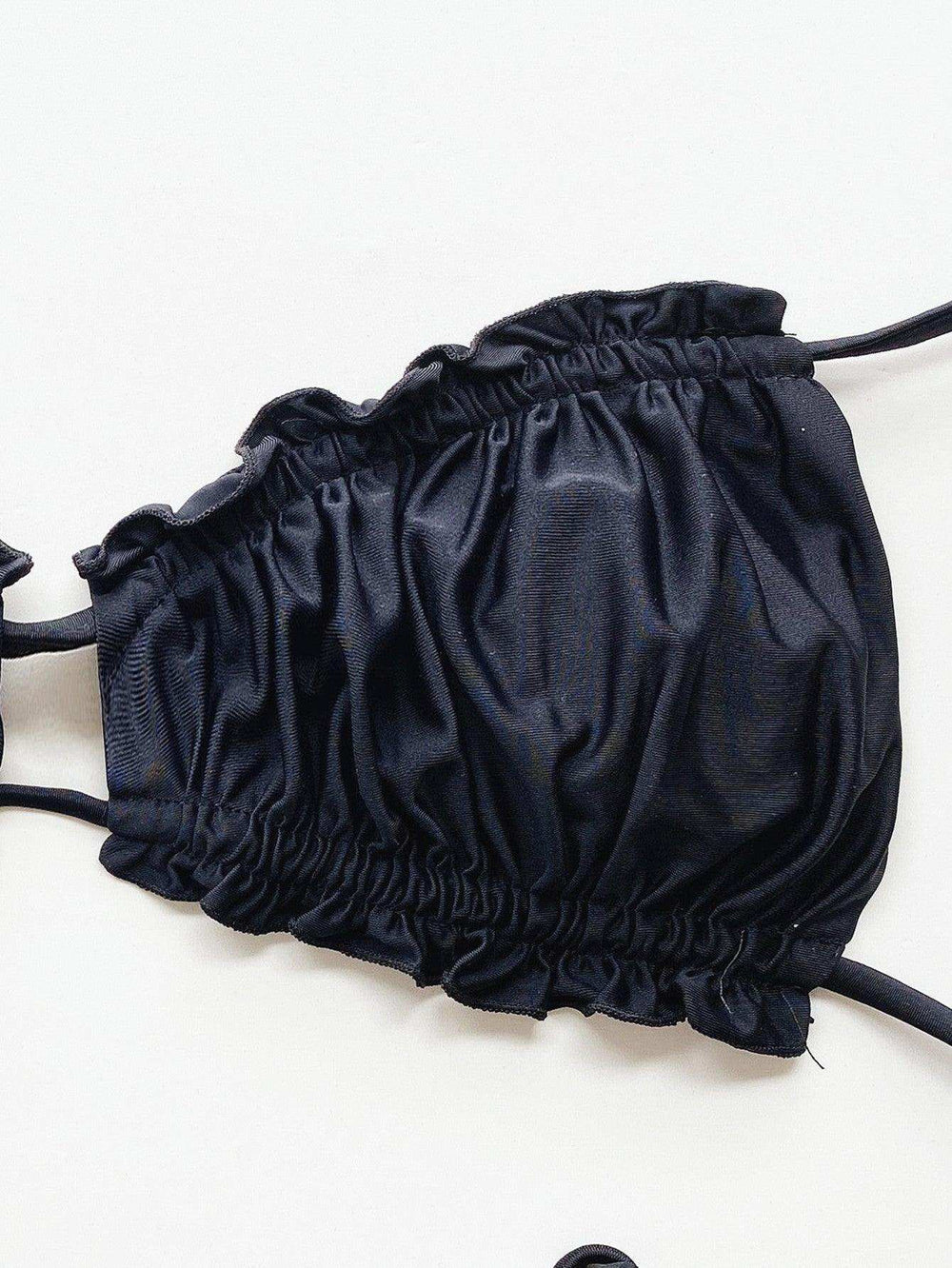 Frill Trill Halter Neck Bikini Set - Trendsi - Flyclothing LLC