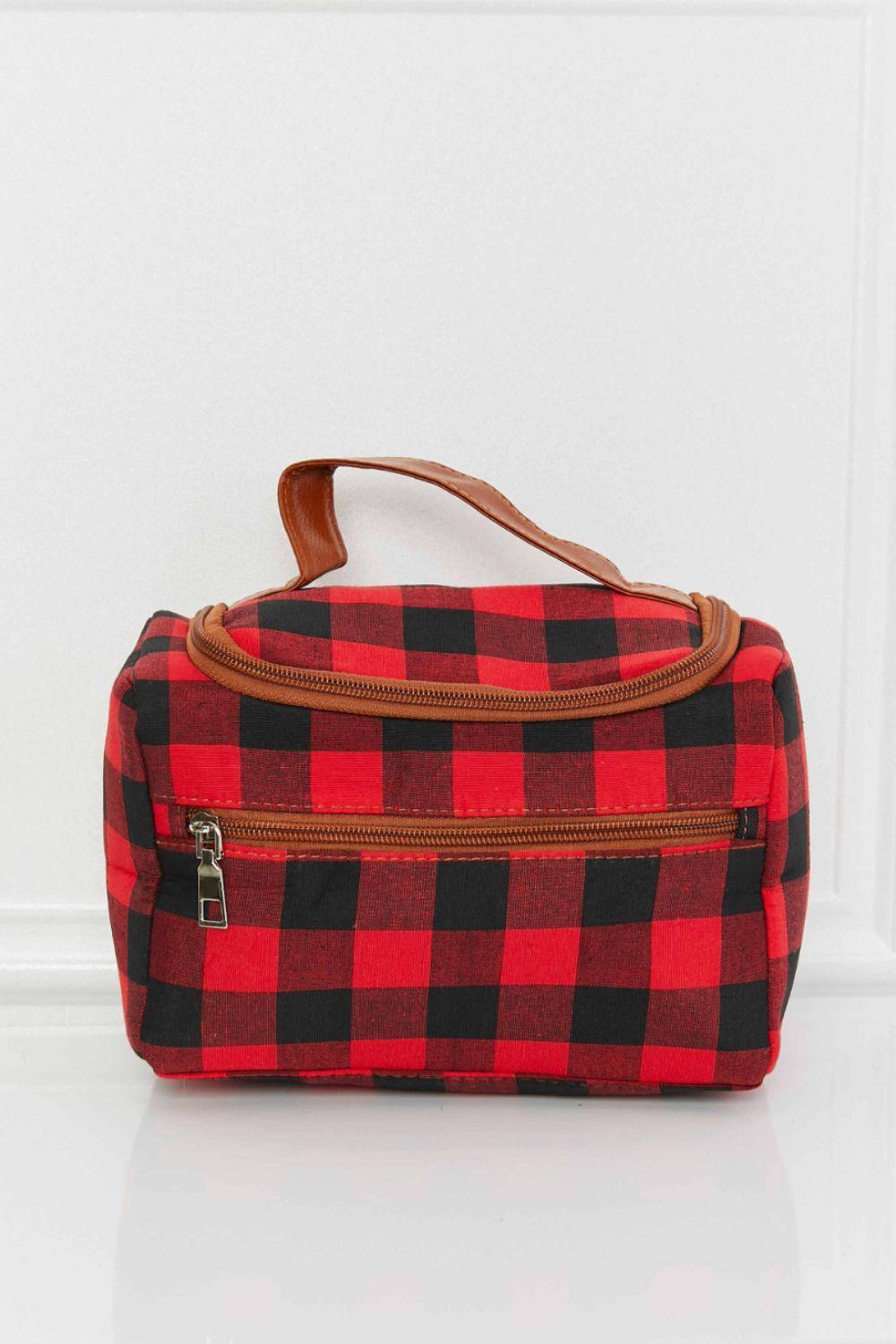 Printed Makeup Bag with Strap - Trendsi