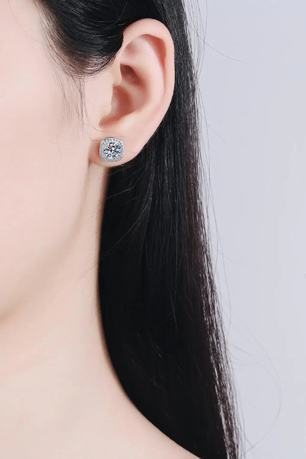 Let Me Love You 1 Carat Moissanite Stud Earrings - Trendsi - Flyclothing LLC