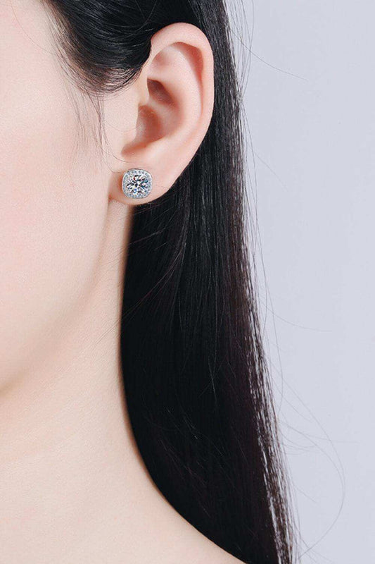 Let Me Love You 1 Carat Moissanite Stud Earrings - Trendsi - Flyclothing LLC