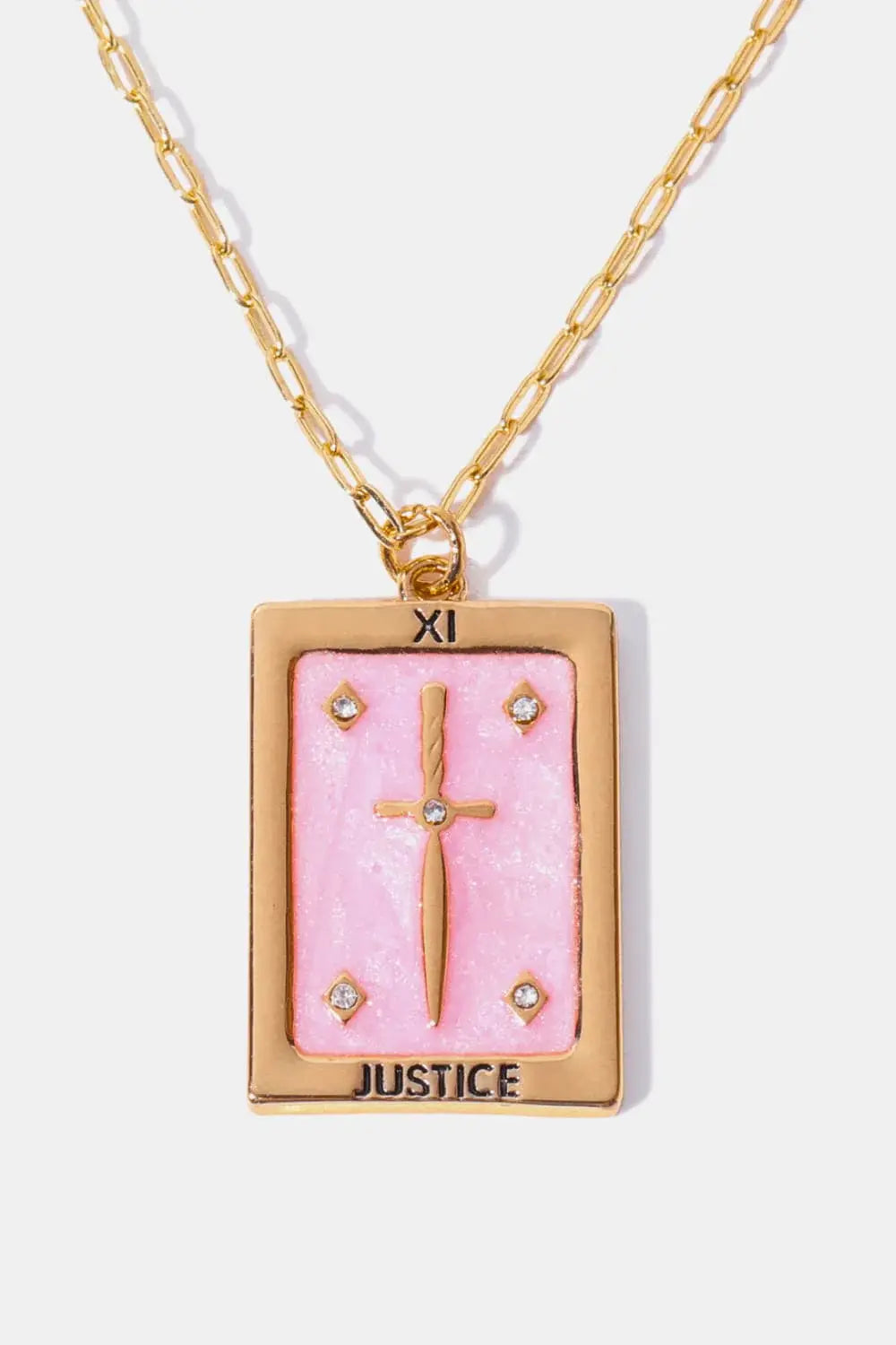 Tarot Card Pendant Copper Necklace - Trendsi - Flyclothing LLC