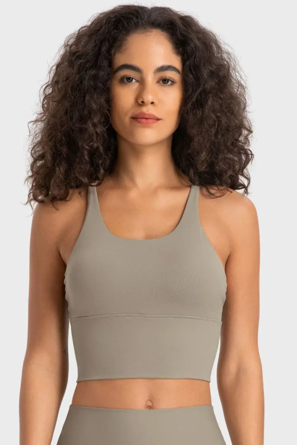 Crisscross Back Ladder Detail Sports Bra - Trendsi - Flyclothing LLC
