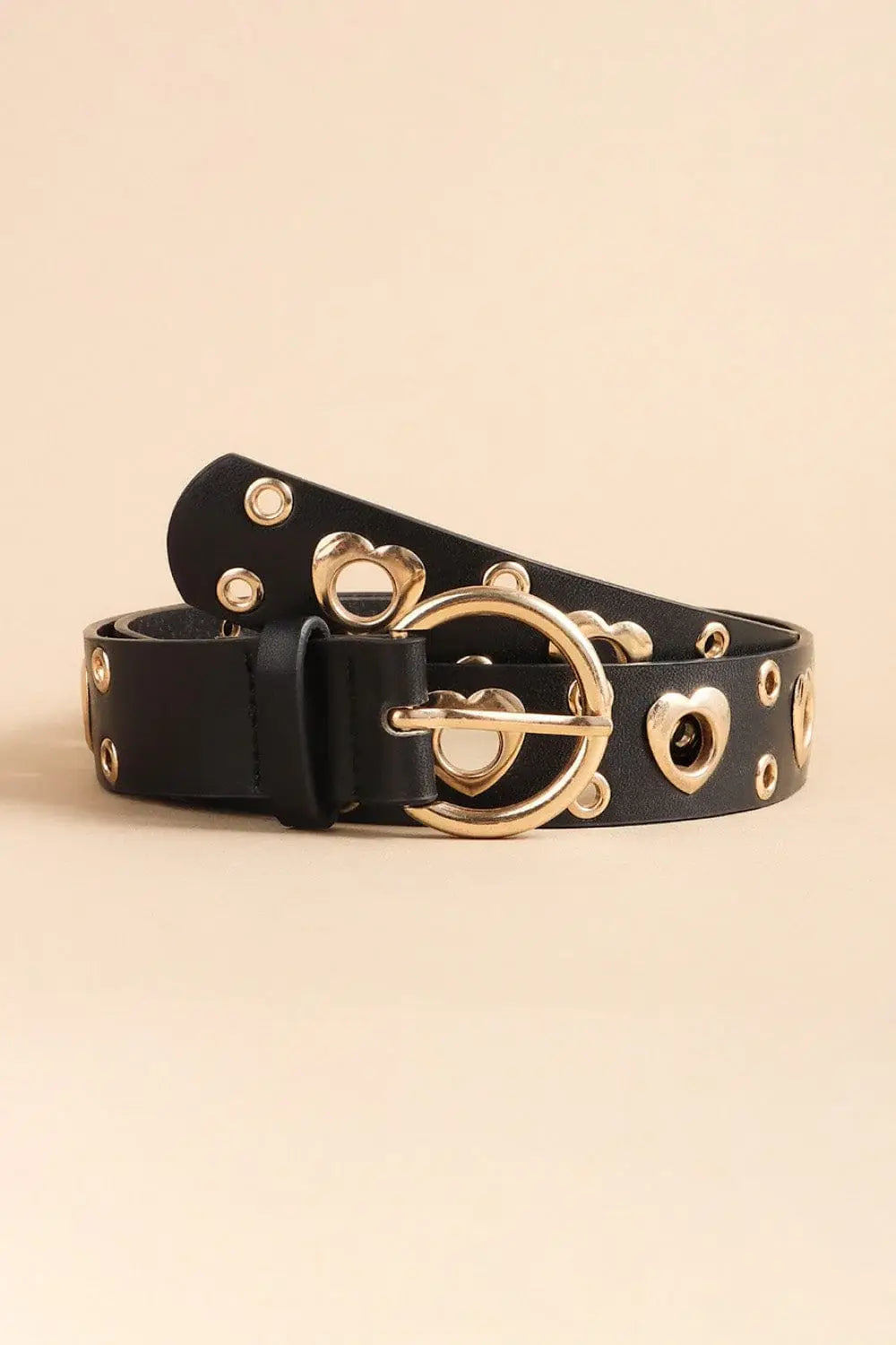 Heart Shape Alloy Detail PU Leather Belt - Trendsi - Flyclothing LLC
