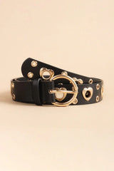 Heart Shape Alloy Detail PU Leather Belt - Trendsi - Flyclothing LLC