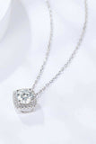 1 Carat Moissanite Geometric Pendant Necklace - Trendsi - Flyclothing LLC