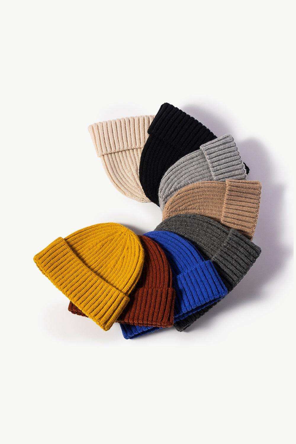Rib-Knit Cuff Beanie - Trendsi - Flyclothing LLC
