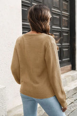 Ribbed Scoop Neck Long Sleeve Pullover Sweater - Trendsi - Flyclothing LLC