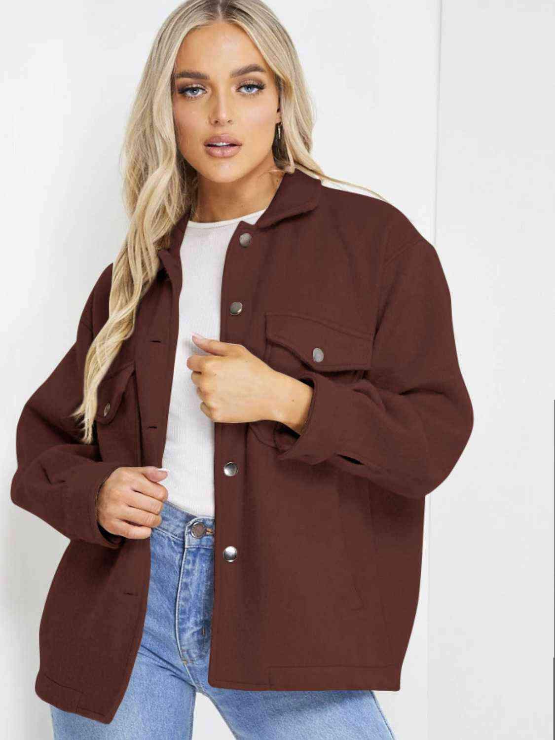 Button Down Denim Jacket - Trendsi - Flyclothing LLC