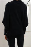 Full Size Boat Neck Batwing Sleeve Knit Top - Trendsi