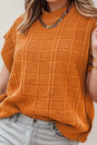 Round Neck Cap Sleeve Sweater - Trendsi - Flyclothing LLC