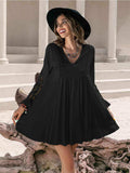 Lace Detail V-Neck Mini Dress - Trendsi - Flyclothing LLC