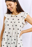 Heimish Shine Bright Full Size Butterfly Sleeve Star Print Top - Trendsi - Flyclothing LLC
