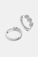 Moissanite 925 Sterling Silver Huggie Earrings - Trendsi - Flyclothing LLC