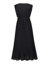 Tied Surplice Cap Sleeve Pleated Dress - Trendsi - Flyclothing LLC