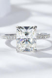 4 Carat Moissanite 4-Prong Side Stone Ring - Trendsi