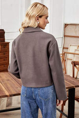 Button Up Collared Neck Jacket - Trendsi - Flyclothing LLC