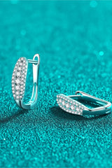 Moissanite Rhodium-Plated Earrings - Trendsi - Flyclothing LLC