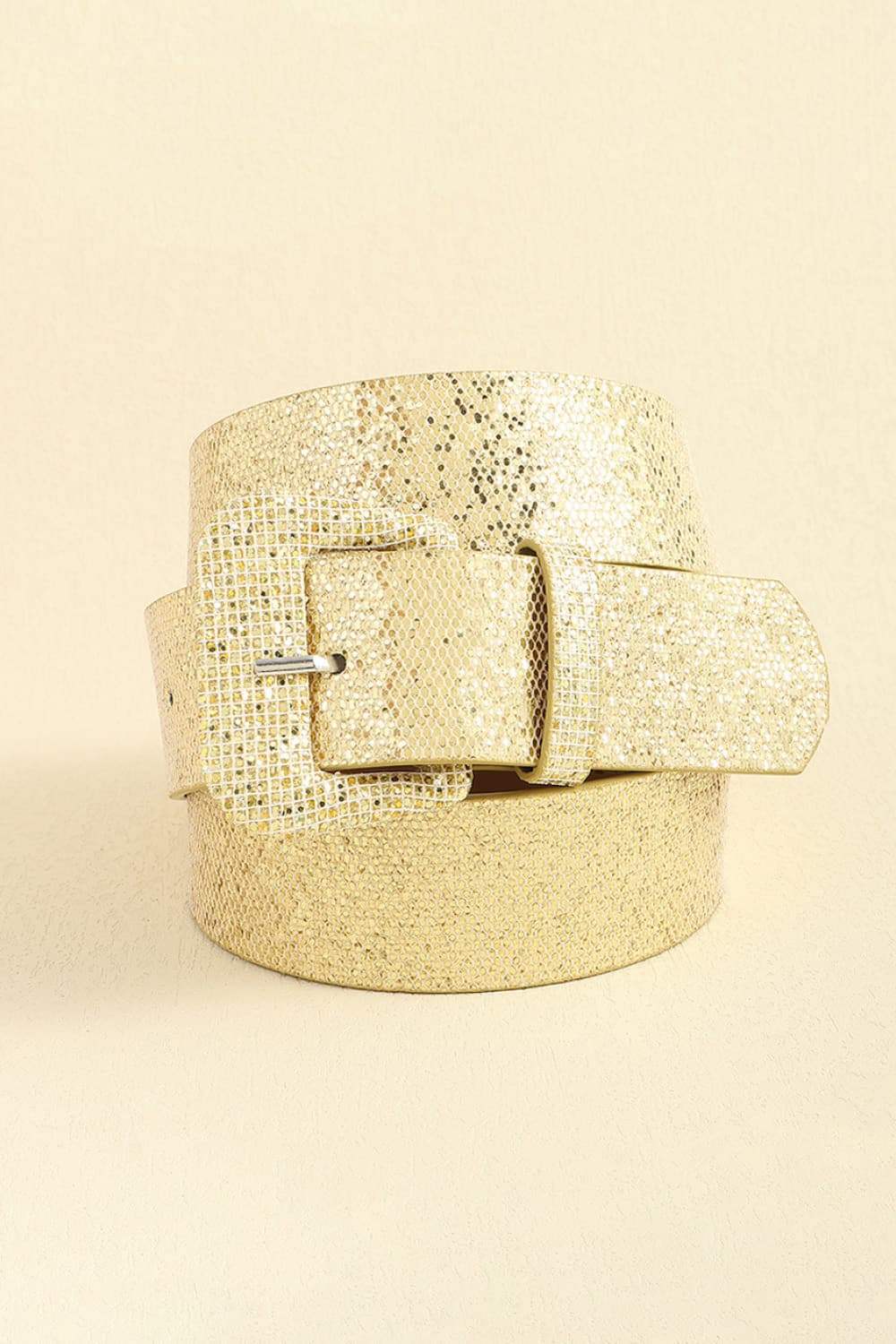 Glitter PU Leather Belt - Trendsi - Flyclothing LLC