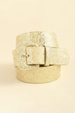 Glitter PU Leather Belt - Trendsi