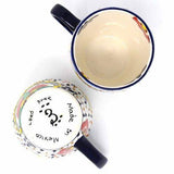 Rounded Mugs - Dots and Flowers, Set of Two - Encantada - Encantada - Flyclothing LLC