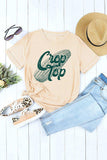 Corn Letter Graphic Cuffed Tee - Trendsi - Flyclothing LLC
