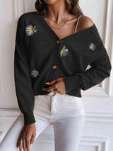 Floral Button Up Cardigan - Trendsi - Flyclothing LLC