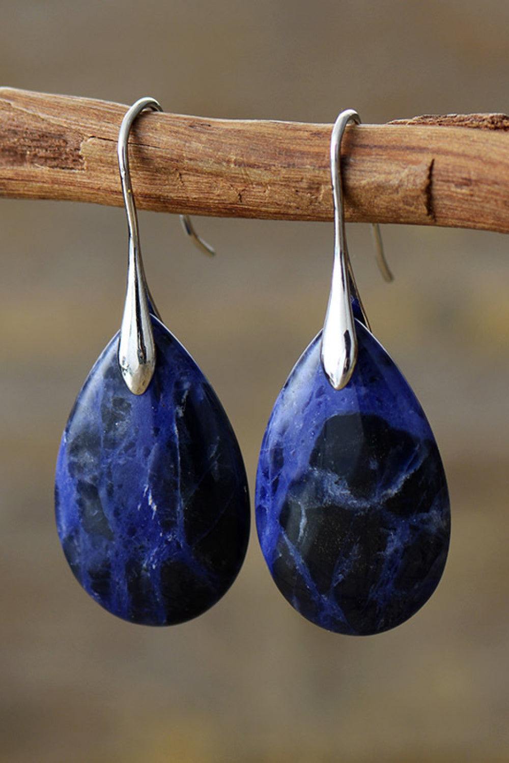 Natural Stone Teardrop Earrings - Trendsi