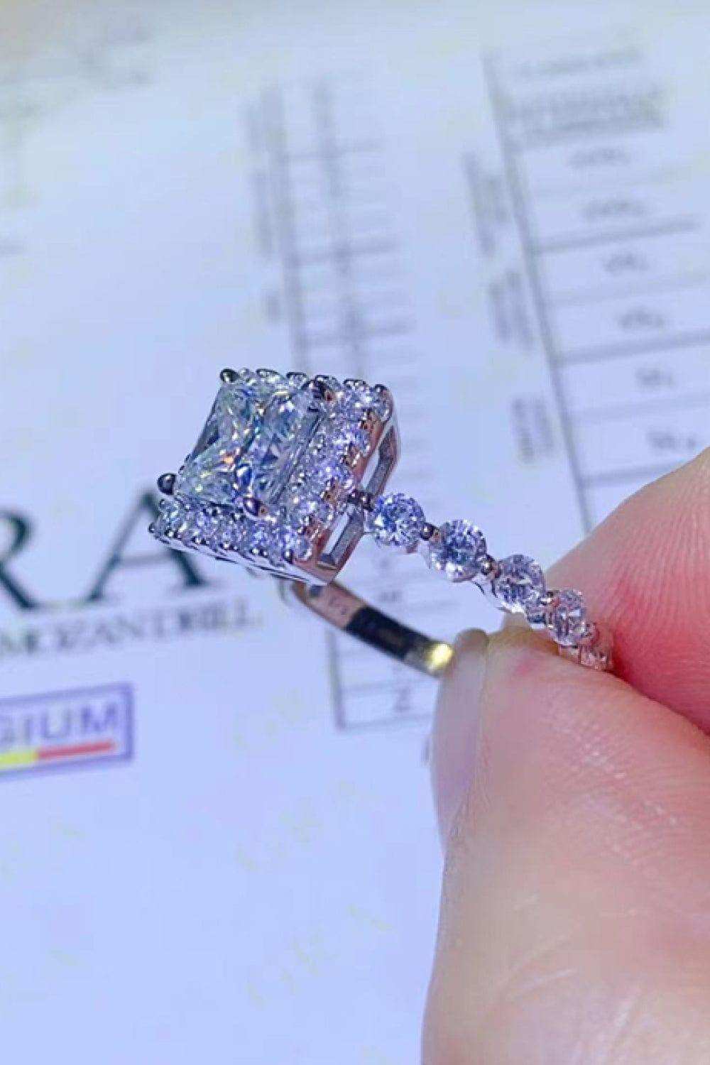 1 Carat Moissanite Square Ring - Trendsi - Flyclothing LLC