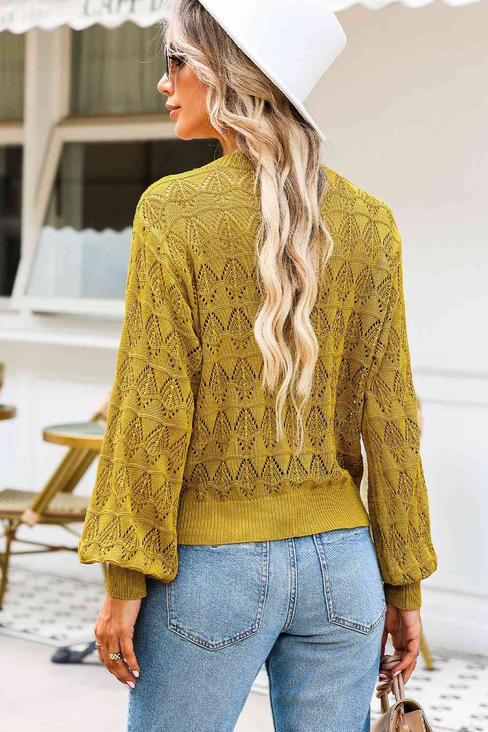 Openwork V-Neck Cardigan - Trendsi - Flyclothing LLC